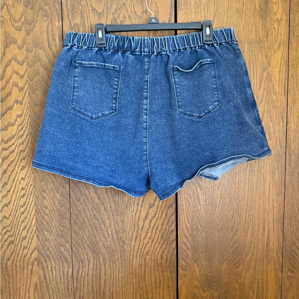 3 for $15 ✨NWOT Blue Denim Wrap Skort Jean Skort Classic Asymmetrical Hem - Picture 10 of 14